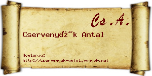 Cservenyák Antal névjegykártya