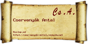 Cservenyák Antal névjegykártya
